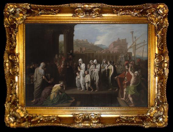 framed  Benjamin West Agrippina Landing at Brundisium with the Ashes of Germanicus, ta009-2